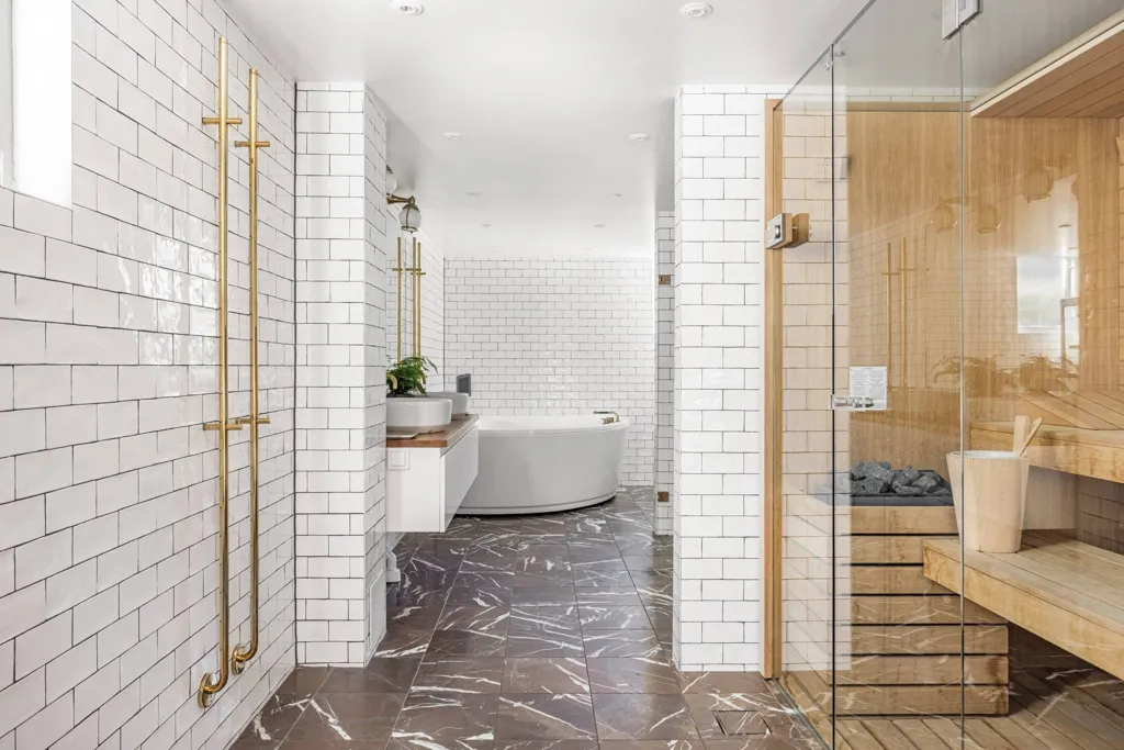 Bathrooms - Modern Apartment with Mälaren View in Mälarhöjden