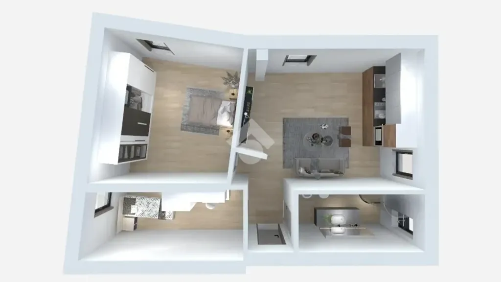 Plan - Contemporary Trilocale in Bellusco Historic Centre