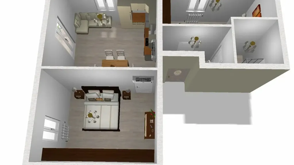Plan - Rear-Facing Apartment with Balcony in Florence