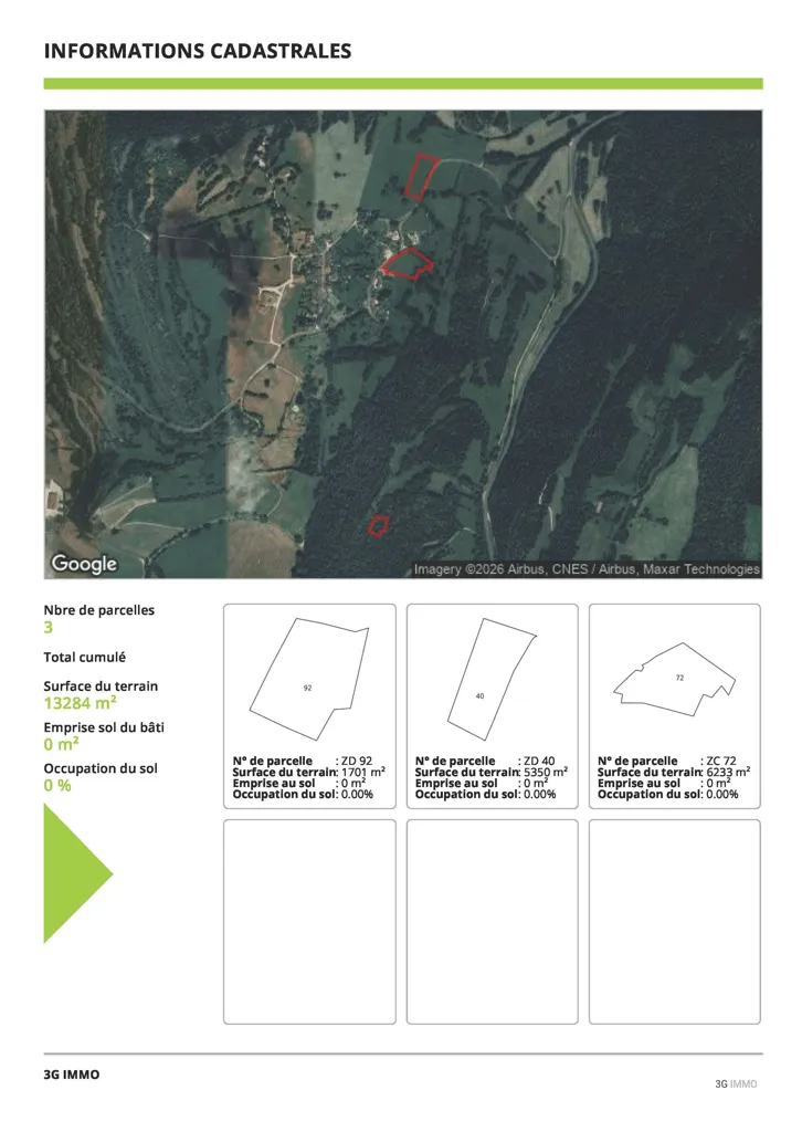 Plan - Terrain Constructible avec Parcelle Agricole à Cornod
