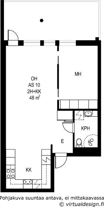 Floor Plan - Efficient 2-Bedroom Apartment in Sörnäinen, Helsinki