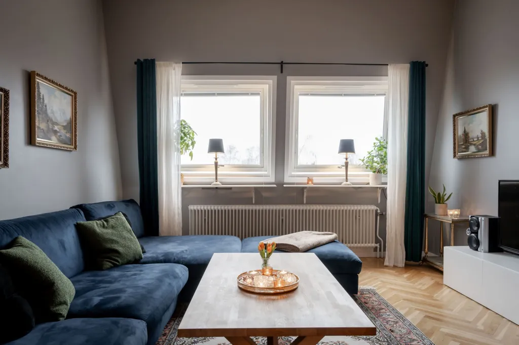 Séjour - Renovated Penthouse with Balcony in Norrmalm