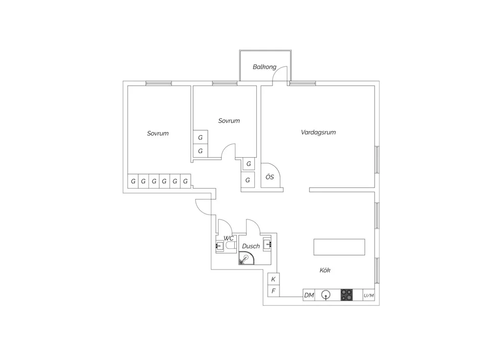 Plan - Spacious Three-Room Apartment with West-Facing Balcony in Nyköping