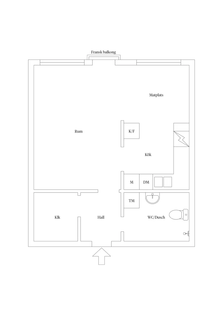 Plan - Modern Flat with French Balcony in Central Uppsala