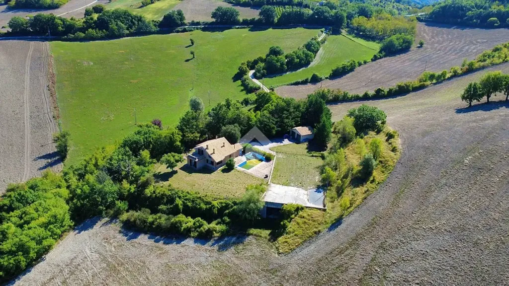 Vue aérienne - Renovated Villa with Pool in Fabriano
