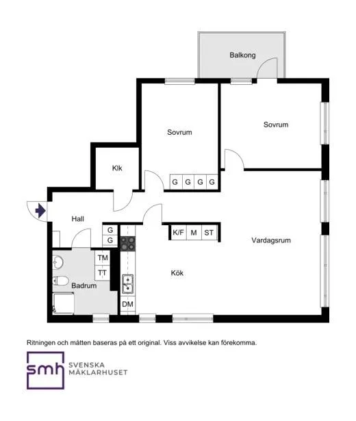Plan - Modern Apartment with Balcony near Farsta