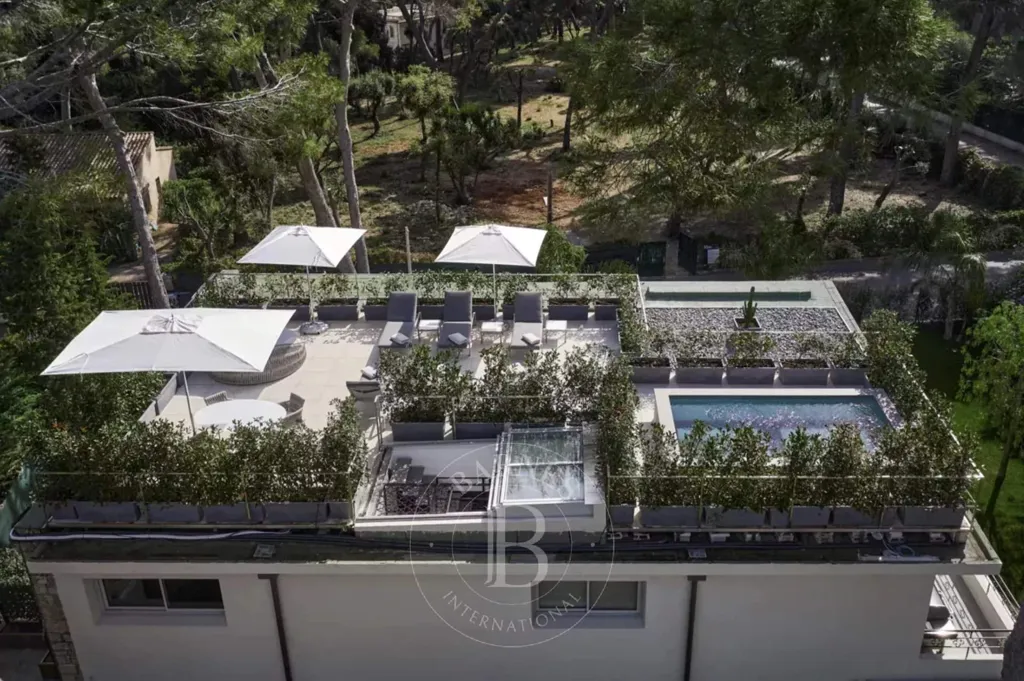 Aerial - 1950s Villa with Sea View in Cap d'Antibes