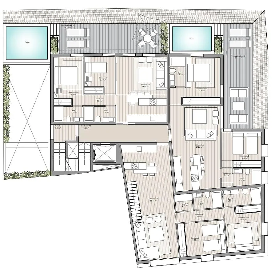 Contemporary Apartment with Rooftop Pool in Estepona