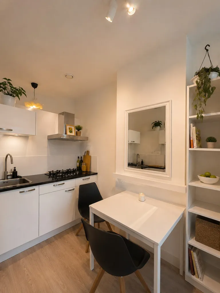 Cucina - Studio with City View in Rotterdam Centre