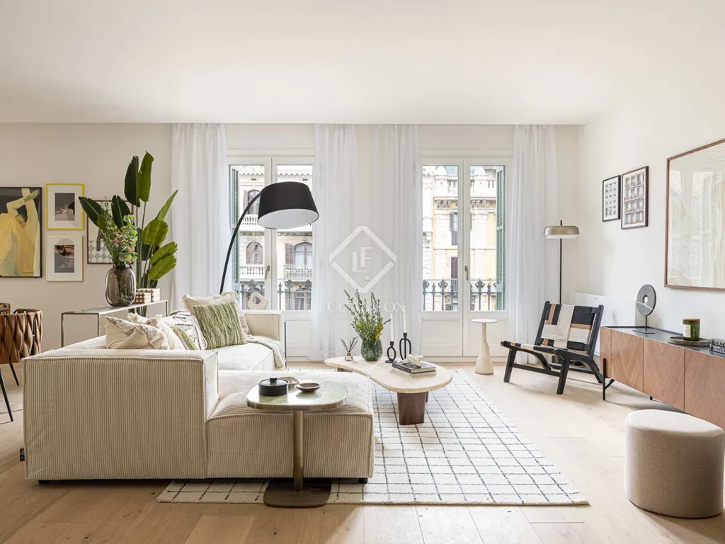 Séjour - Renovated Apartment with Terrace in Eixample Right