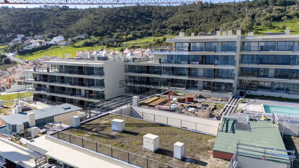Vue aérienne - Duplex Flat with Sea View in Sesimbra