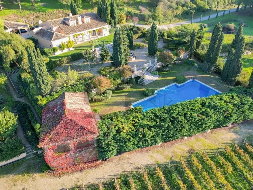 Vue aérienne - Farm with Pool and Vineyard in Azeitao
