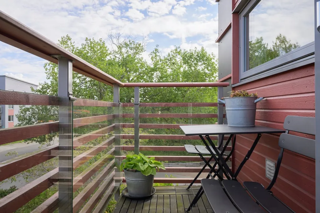 Balcony - Luxury Flat with Ballingslöv Kitchen in Green Setting