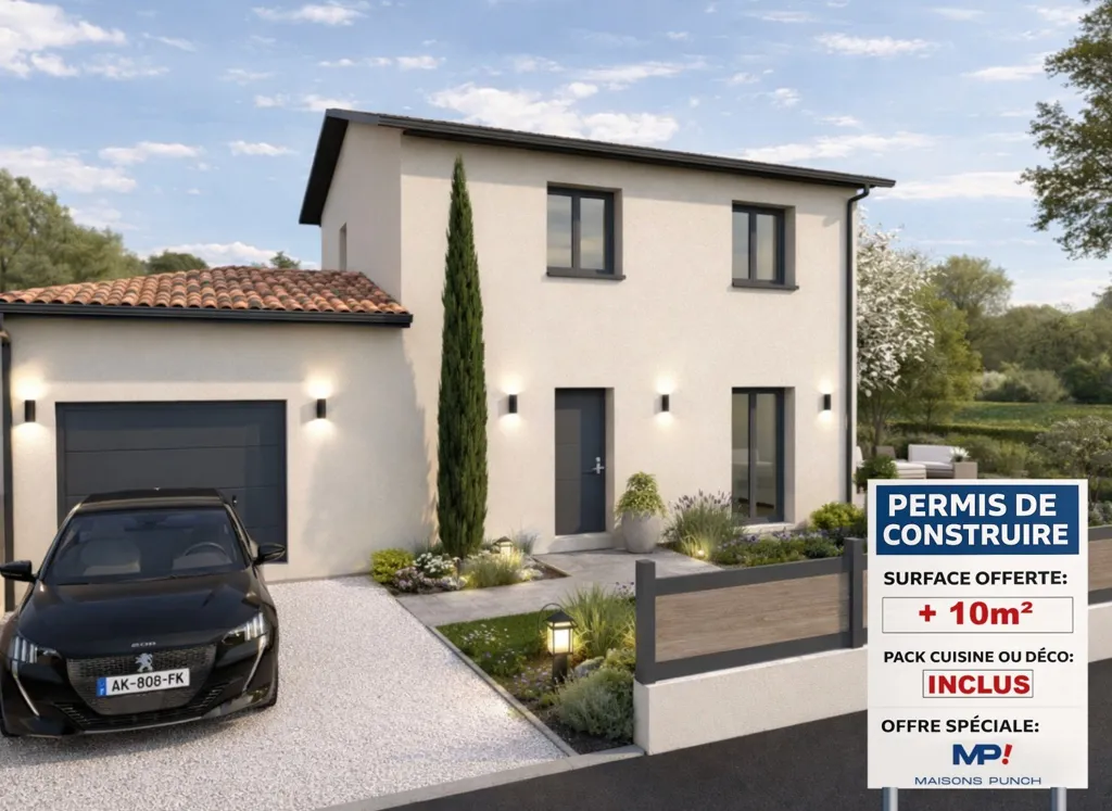 New 4-Piece House with Garage in Chalain-le-Comtal