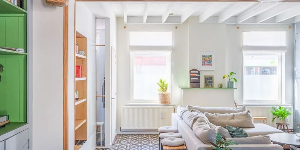 Séjour - Maison Charmante avec Jardin à Balegem