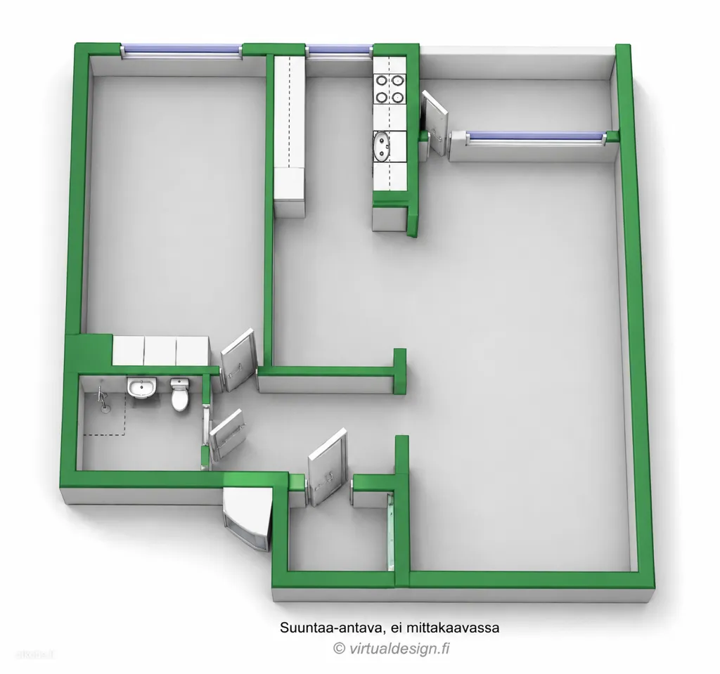 Plan - Modernised Apartment with Balcony in Kauniainen