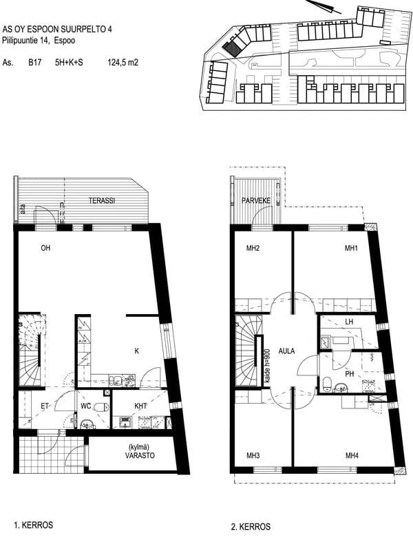 Plaan - Terraced House with Balcony in Espoo