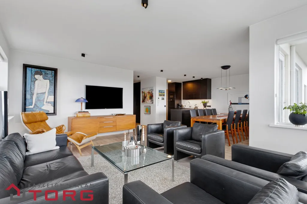 Living Room - Modernised Apartment with View in Grafarvogur