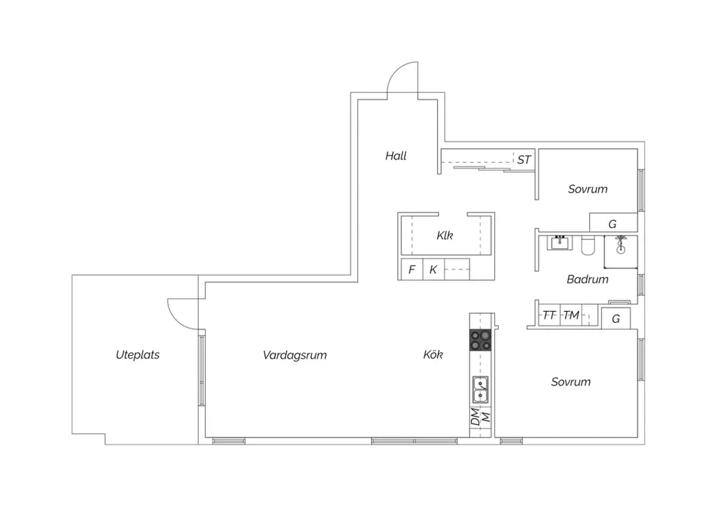Plaan - Apartment with South-West Terrace in Lomma