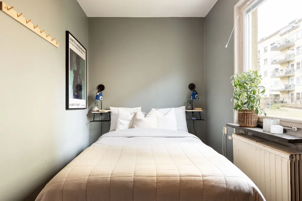 Bedrooms - Funkis-Style Flat with Balcony in Årsta