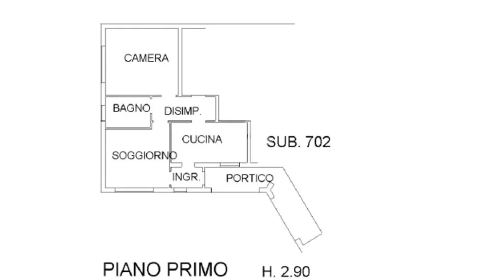 Plan - First-Floor Apartment with Private Porch in Mozzo