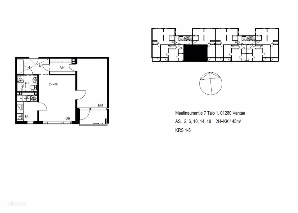 Plan - Bright Apartment with Balcony in Länsimäki, Vantaa