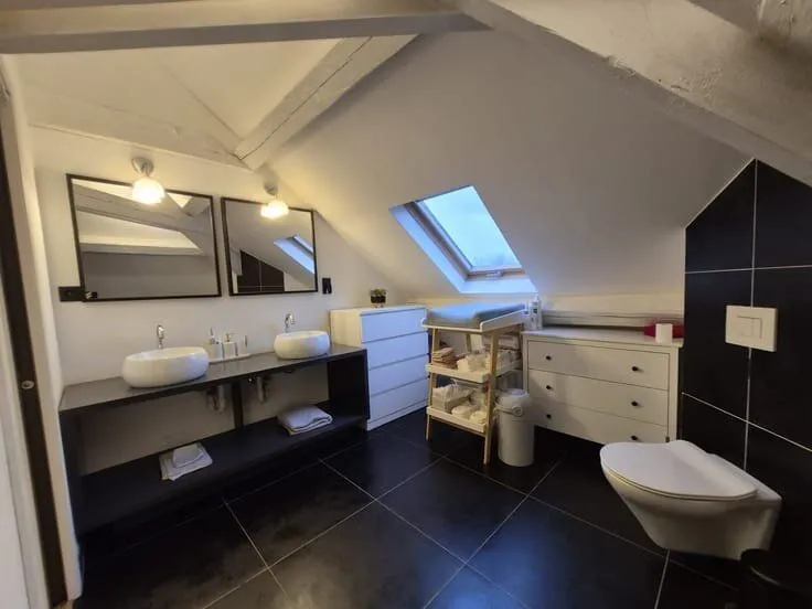 Bathrooms - Bright Duplex with Fireplace in Bousval