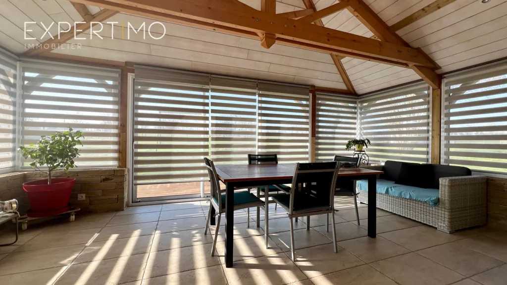 Dining Room - Renovated Longère with Pool in Betton