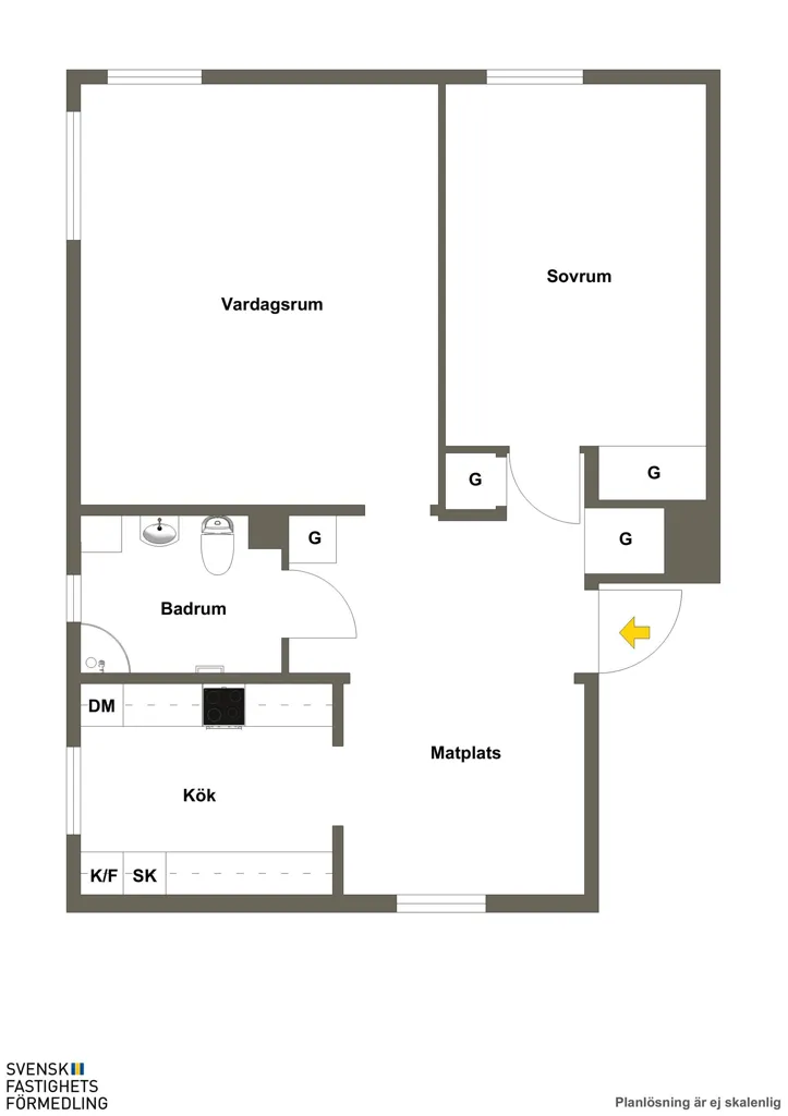 Planimetria - Charming Two-Bedroom Flat in Flats Villa, Gustavsgatan