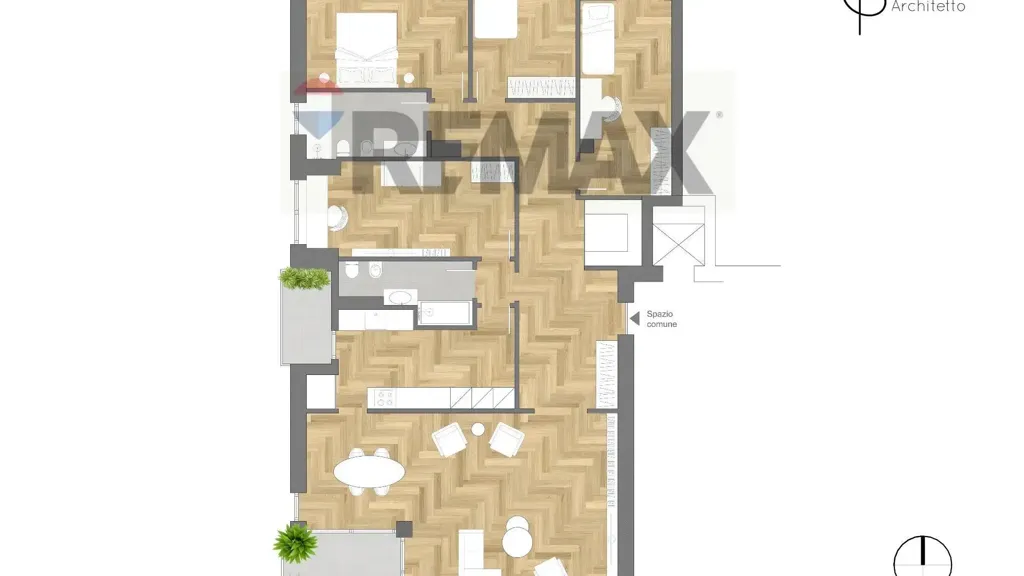 Plan - Penthouse with Panoramic Views in San Donato Milanese