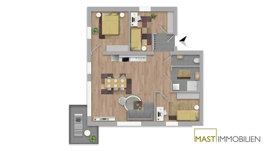Floor Plan - Modern Apartment with Balcony in St. Andrä Wördern