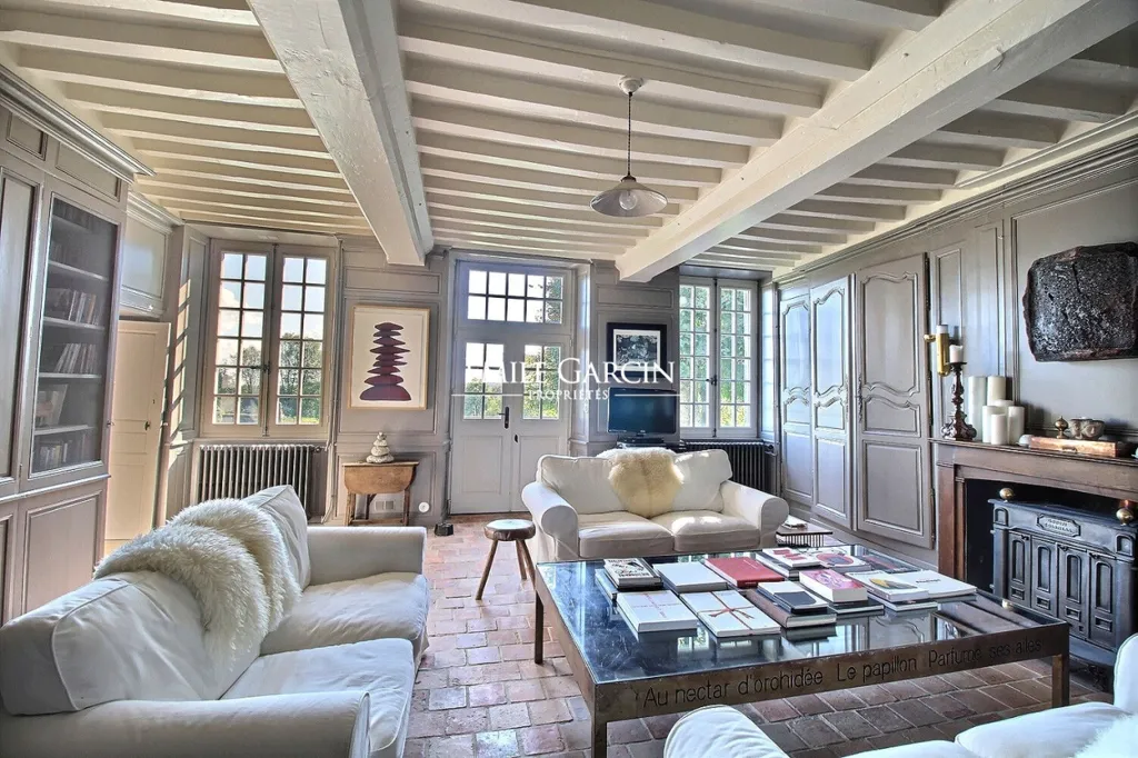 Living Room - 18th Century Priory with Garden in Normandy