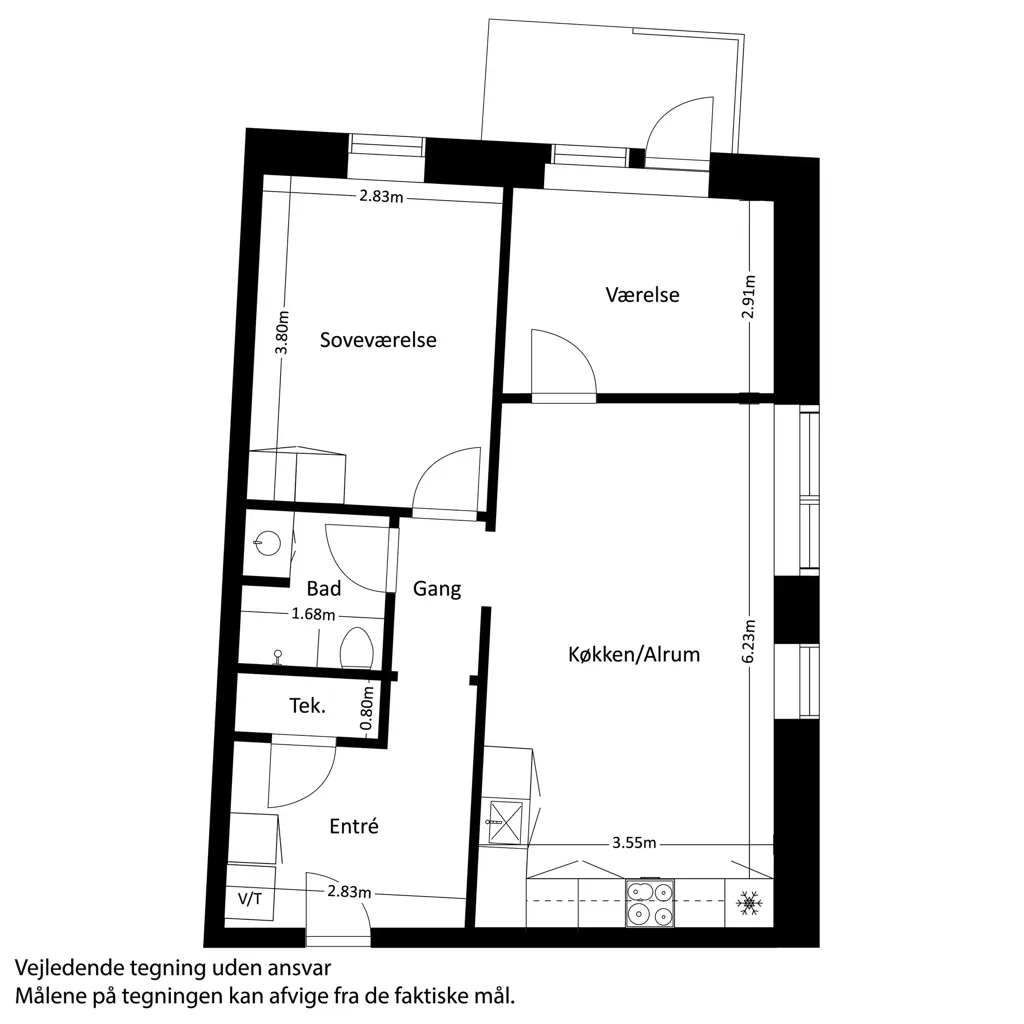 Plan - Modern Flat with Terrace in Roskilde