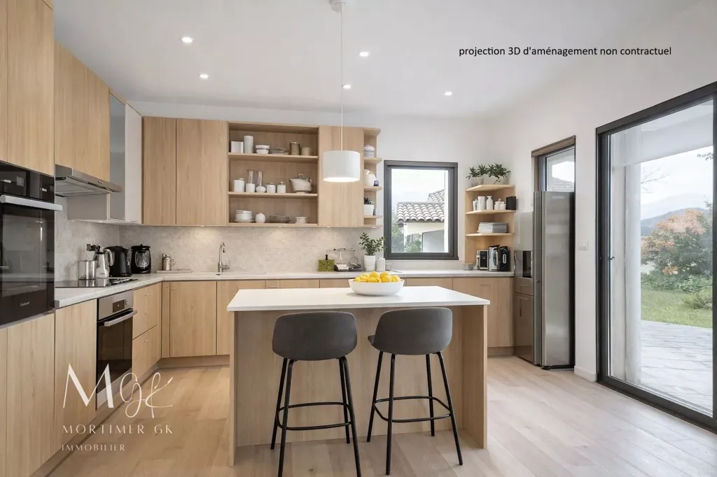 Cuisine - Villa avec Vue Panoramique et Piscine à Nice Ouest