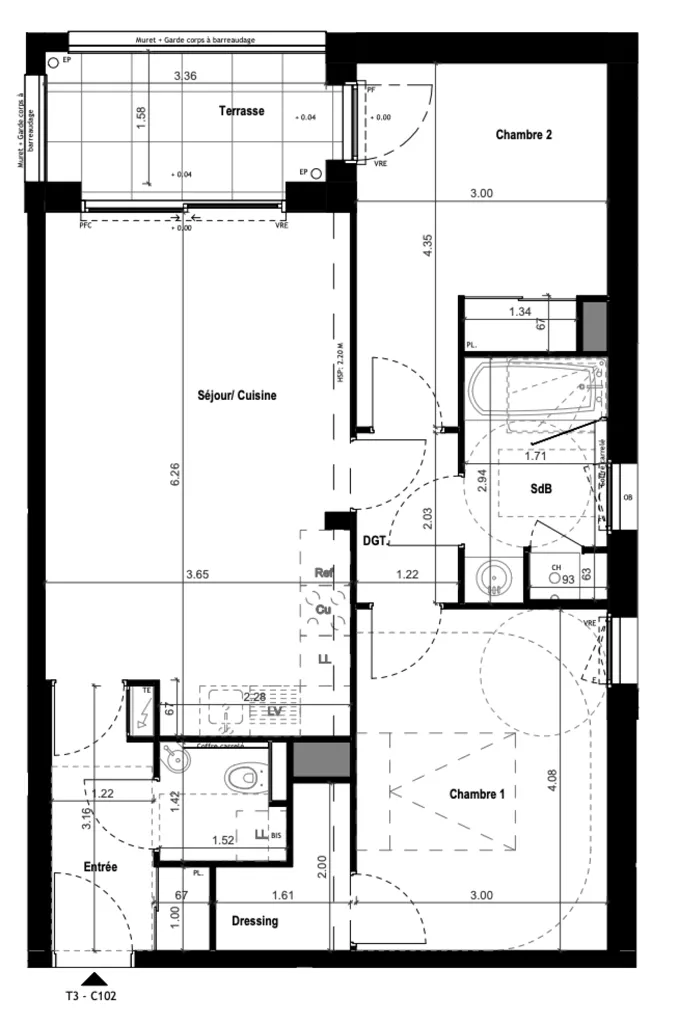 Plan - Appartement avec Terrasse et Jardin à Vitre