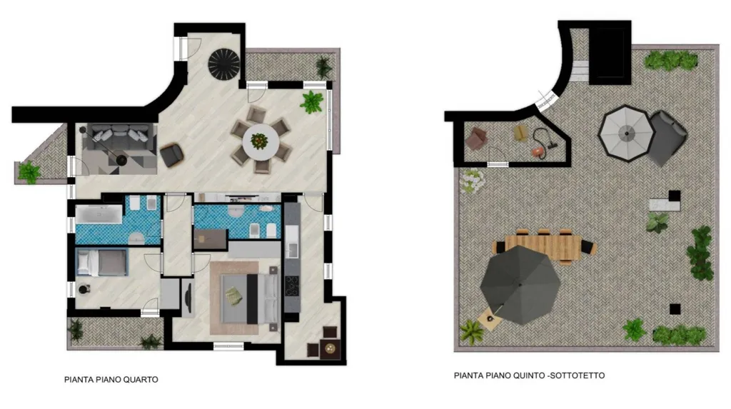 Plan - Luxury Penthouse with Terraces in Milan
