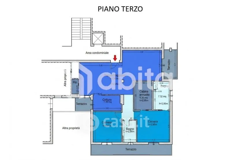 Planimetria - Fully Rented Apartment with Balcony in Montevarchi
