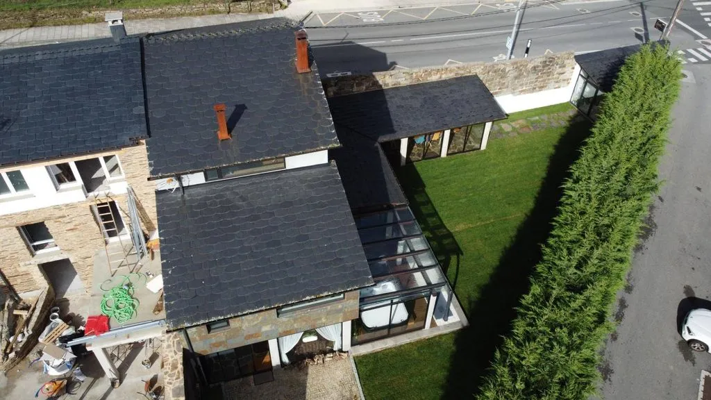 Vue aérienne - Restored Chalet with River Walk Access in Lugo