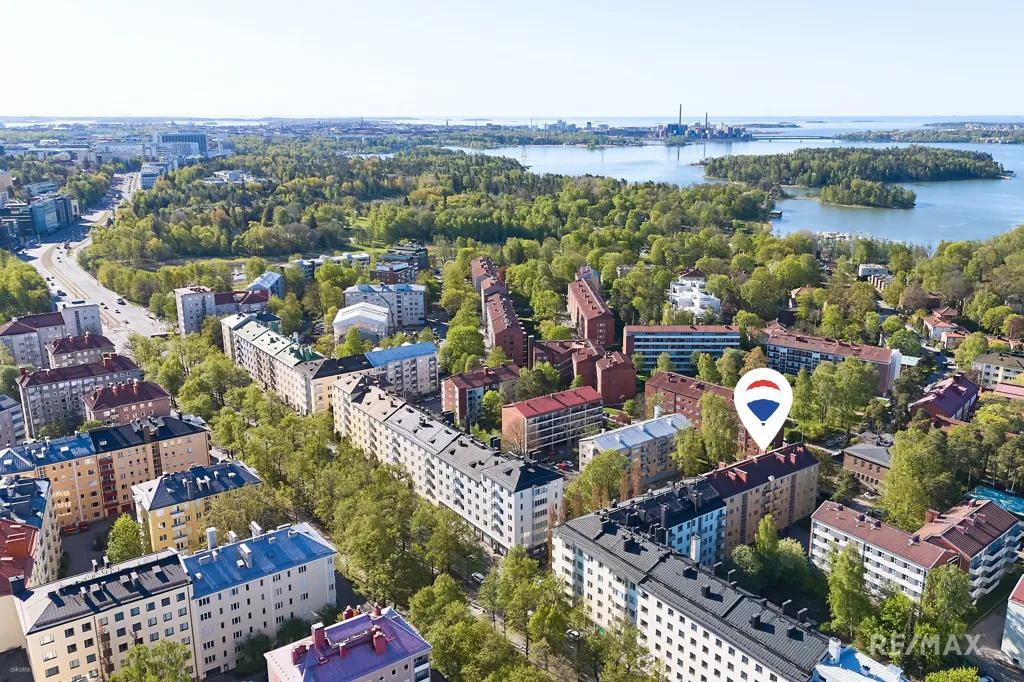 Õhuvaade - Modern Flat with Garden Access in Munkkiniemi