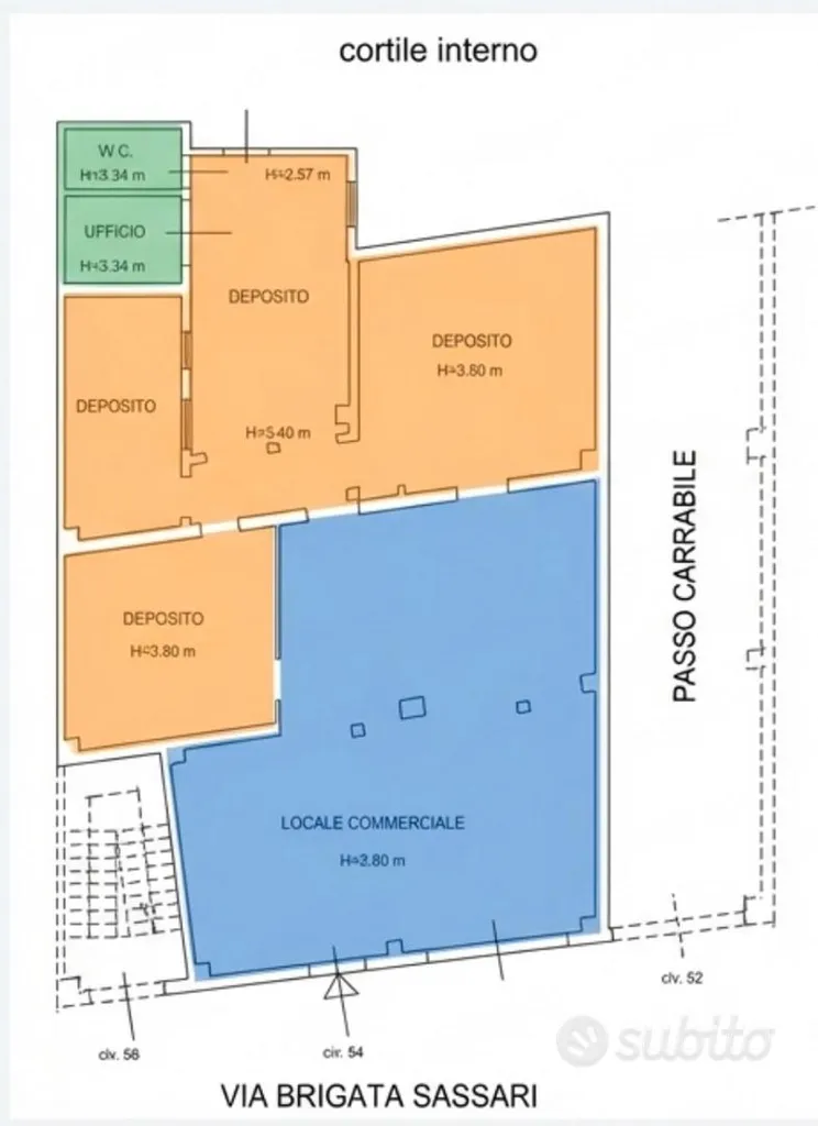 Plan - Commercial Space with Vitrine in Quartu Sant'Elena