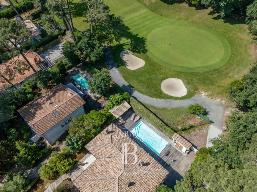 Aerial - Forest-Edge House with Pool near Arcachon