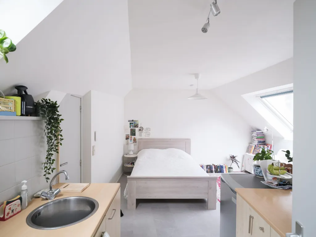 Köök - Studio Apartments with Private Balconies in Gent Centre