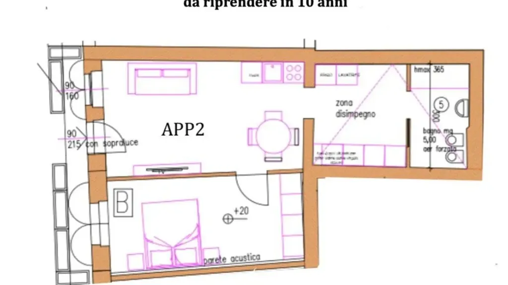 Plaan - Rearranged Two-Bedroom Apartment in Florence