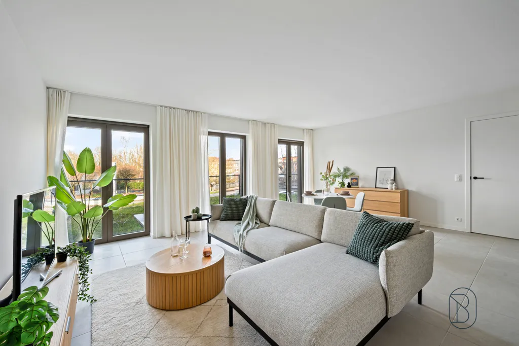 Séjour - Appartement Moderne avec Terrasse à Bruxelles