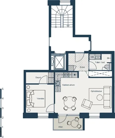 Plan - Contemporary Apartment with Balcony in Hillerød