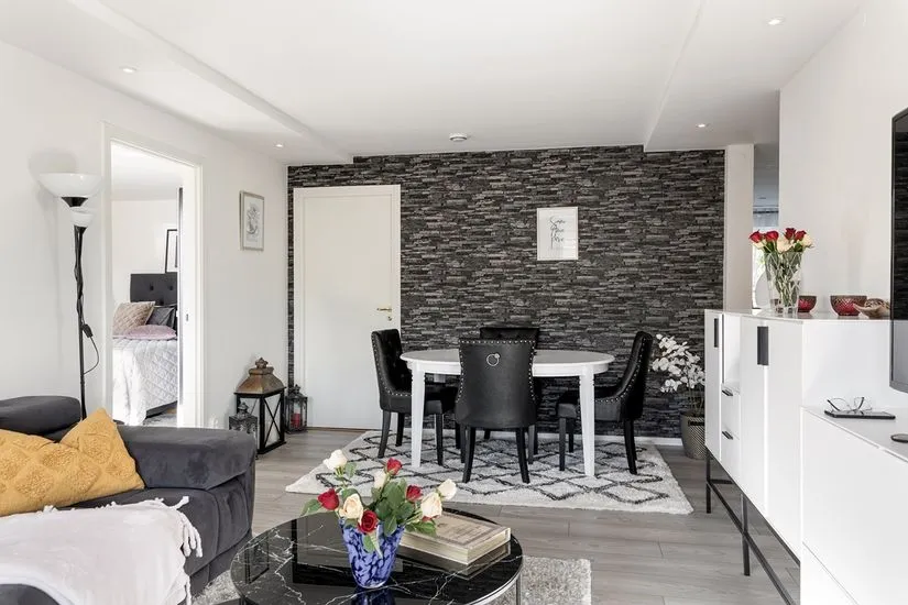 Séjour - Renovated Flat with Balcony in Helsingborg