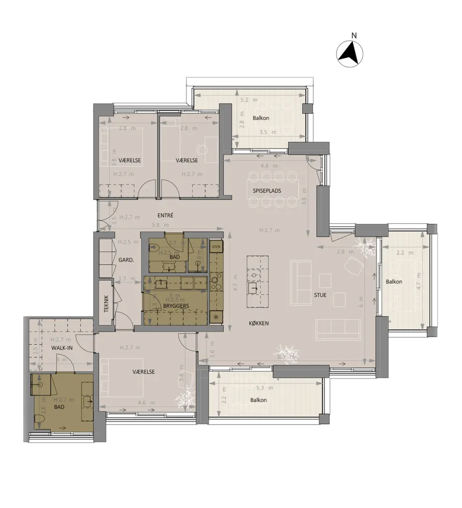 Planimetria - Apartment with Harbour View in Hellerup