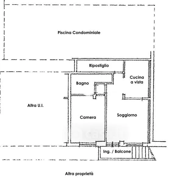 Plan - Semi-Detached Apartment with Private Balcony in Chiavari