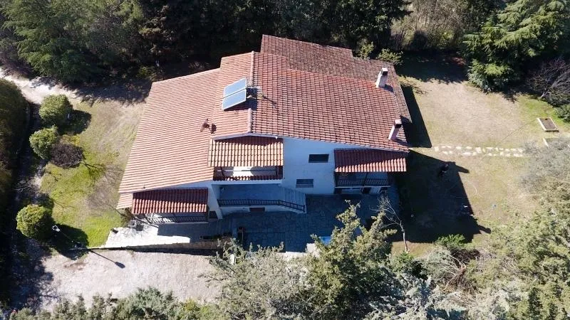 Aerial - Three-Storey House with Garden in Serrai Centre