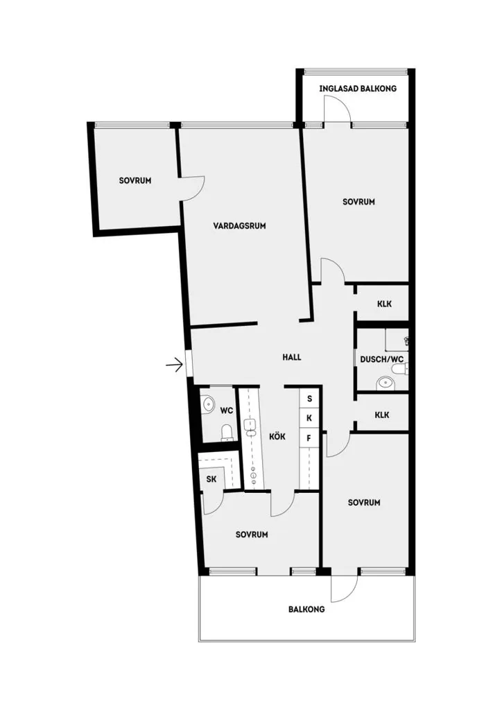 Plan - Renovated Penthouse with Balconies in Grindtorp